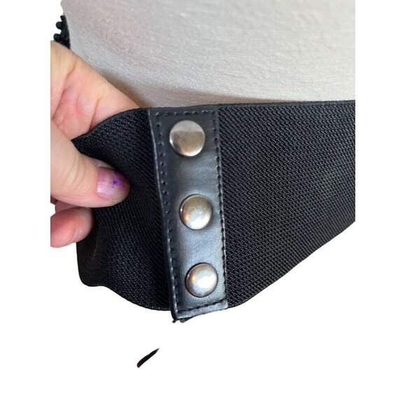 Icing Belt Women Black OS Ruffle Smock Snaps Metallic Whimsigoth Retro Boho Goth - Picture 7 of 10